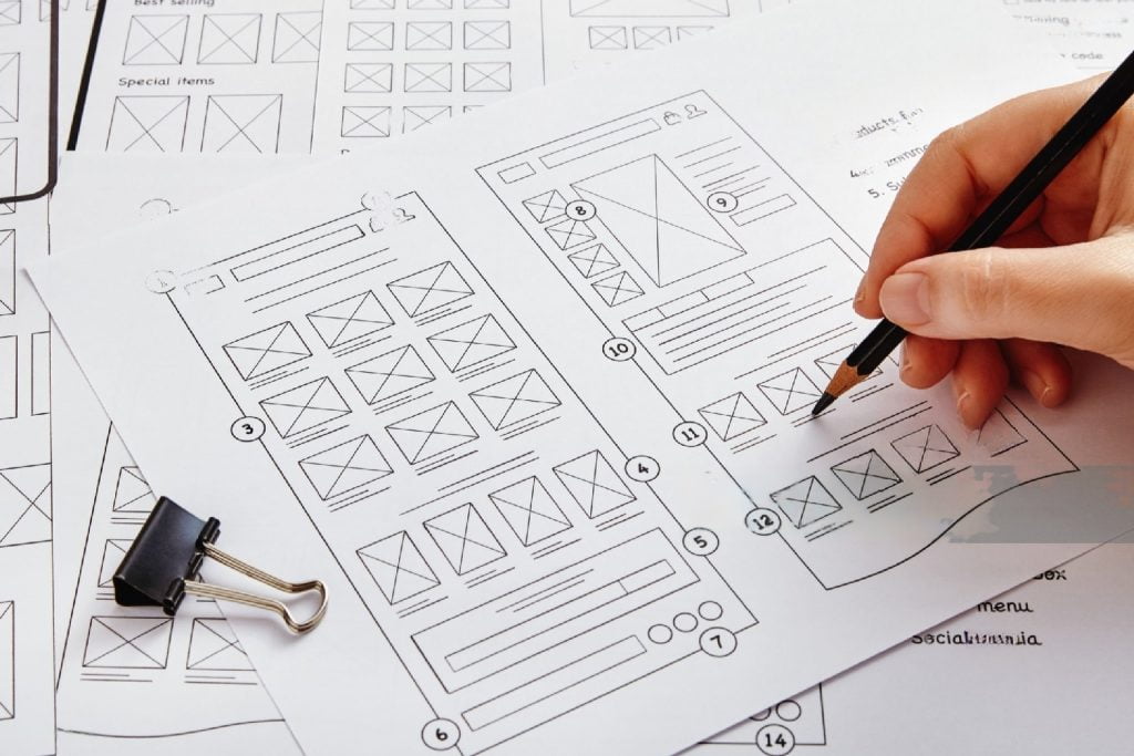 Drawing a wireframe diagram on a paper